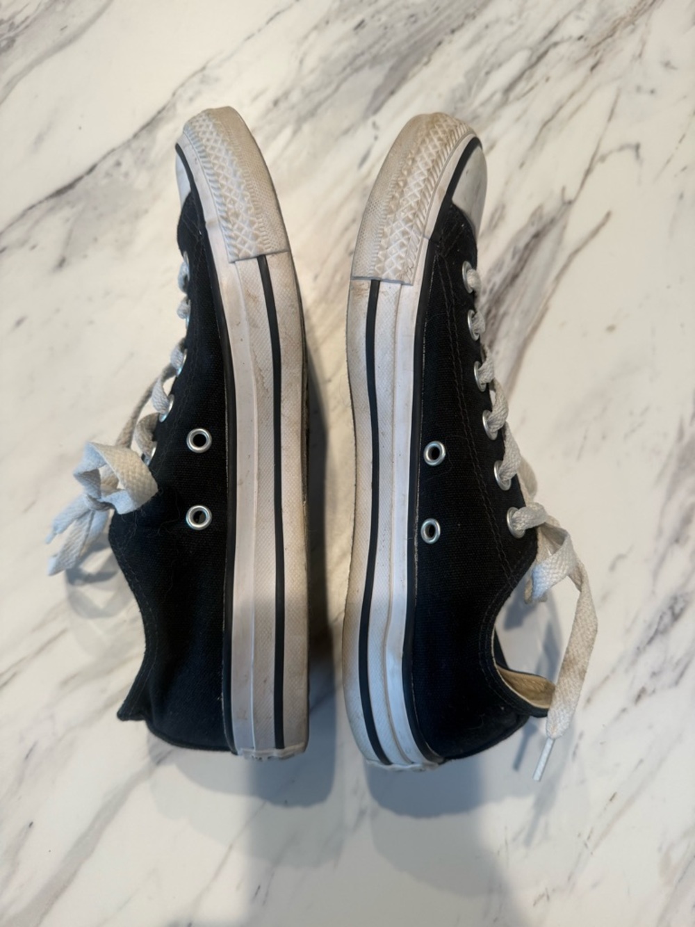 Converse Black and White Low-Top Canvas Sneakers - Picture 3 of 7